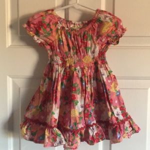 Matilda Jane floral smocked waist pink dress 18m